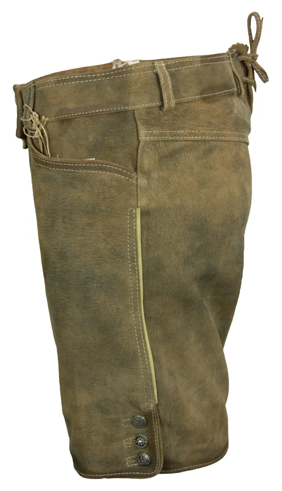 Maddox Kurze Damen Lederhose Elsa - Hellbraun Antik Buche