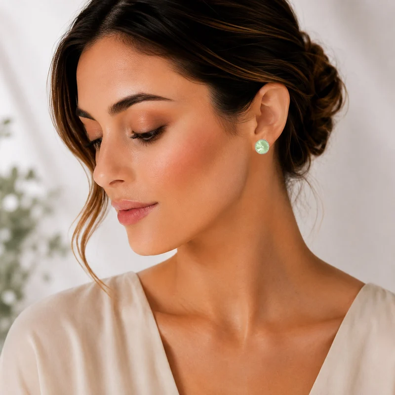 LUISIA® Solitär Ohrstecker "Joy" mit Kristallen von Swarovski® | Matt Agave