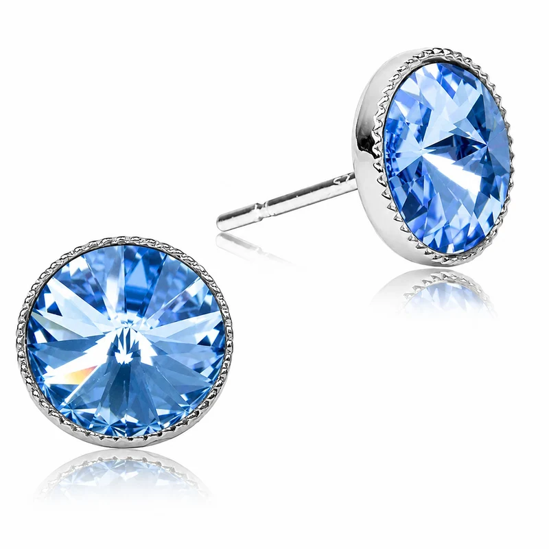 LUISIA® Solitär Ohrstecker "Joy" mit Kristallen von Swarovski® | Light Safir