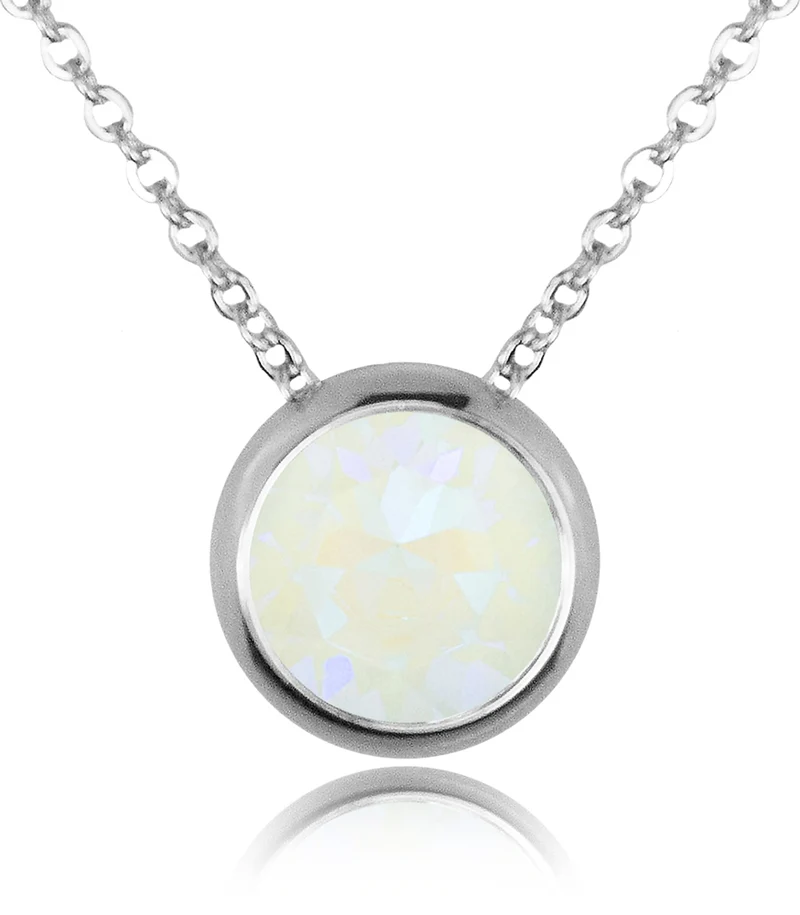 LUISIA® Halskette "Ciri" mit Premium Kristallen - 11 mm - Silber / Light Grey Delite