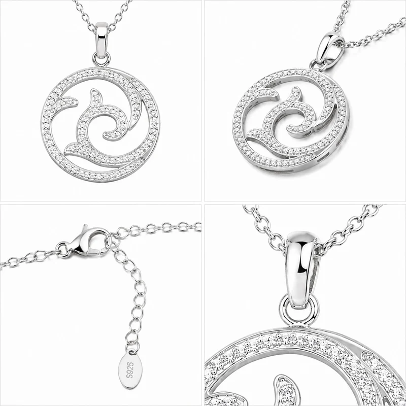 LUISIA® Halskette mit Strass Anhänger | Edelstahl 50cm Länge