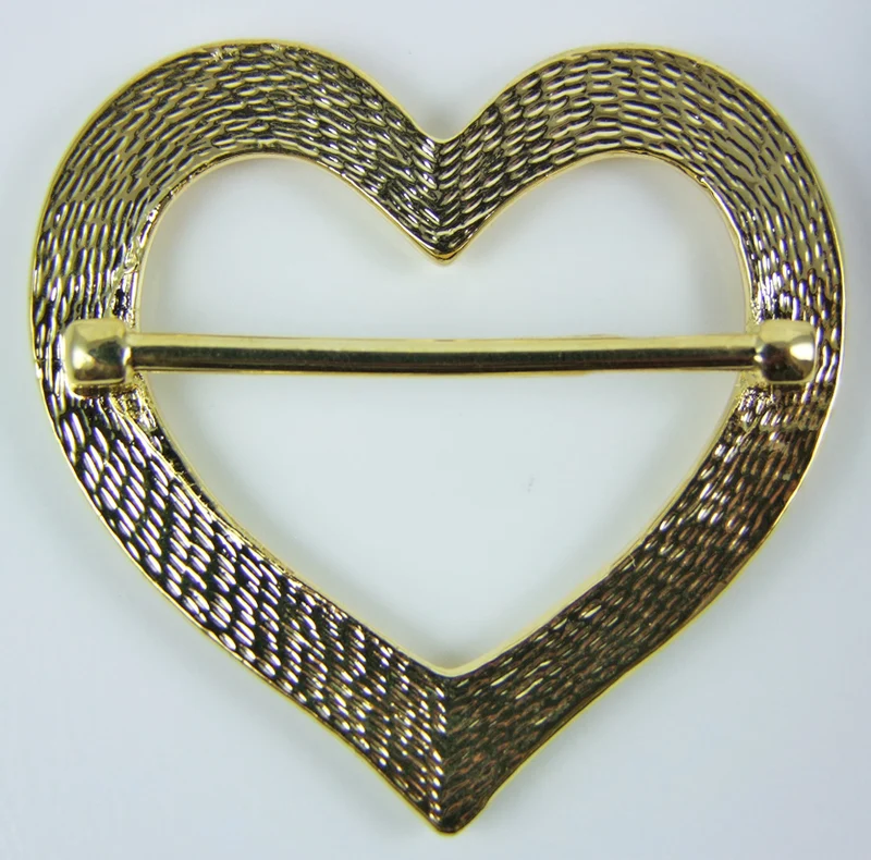 Herz Schalring mit Strass - Tuch Brosche | Gold