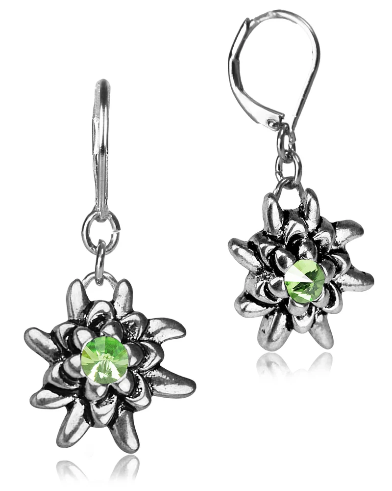 LUISIA® Edelweiß Ohrhänger "Emilia" mit Premium Kristallen | Peridot / Apfelgrün - Ohrringe