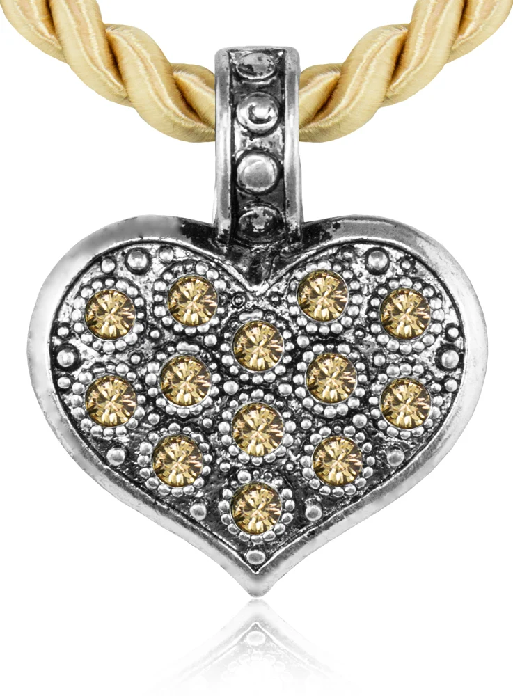 LUISIA Kordel Collier Enya mit Herzanhänger - Gold