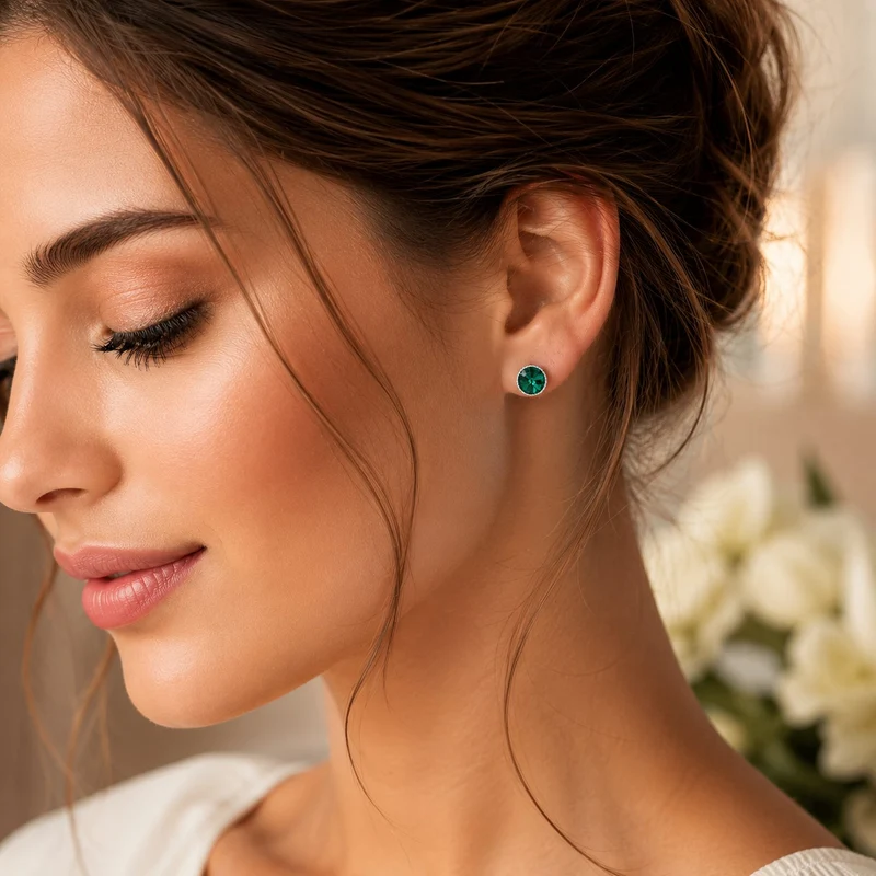 LUISIA® Solitär Ohrstecker "Joy" mit Kristallen von Swarovski® | Emerald