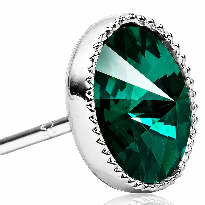 LUISIA® Solitär Ohrstecker "Joy" mit Kristallen von Swarovski® | Emerald