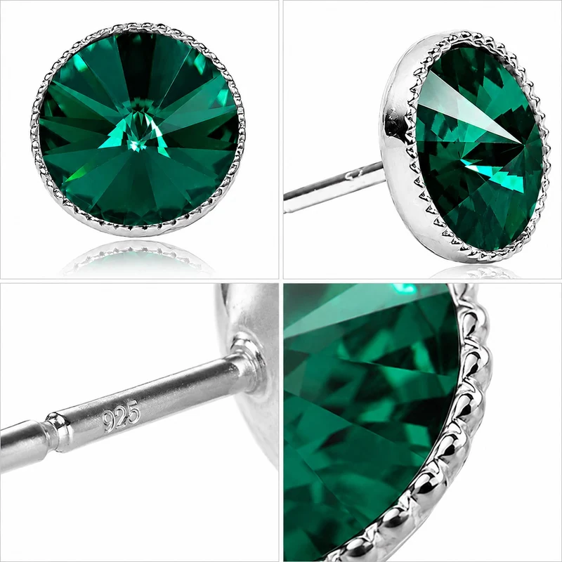 LUISIA® Solitär Ohrstecker "Joy" mit Kristallen von Swarovski® | Emerald
