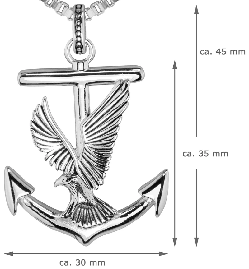 LUISIA Halsette mit Anhänger "Anker mit Adler" 79088 - 925 Silber