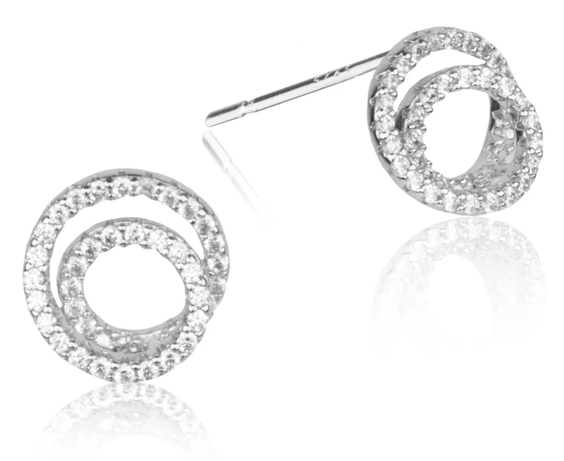 LUISIA Ohrstecker "Spiralen - verschlungene Kreise" mit Zirkonia YG00250 - 925 Sterling Silber
