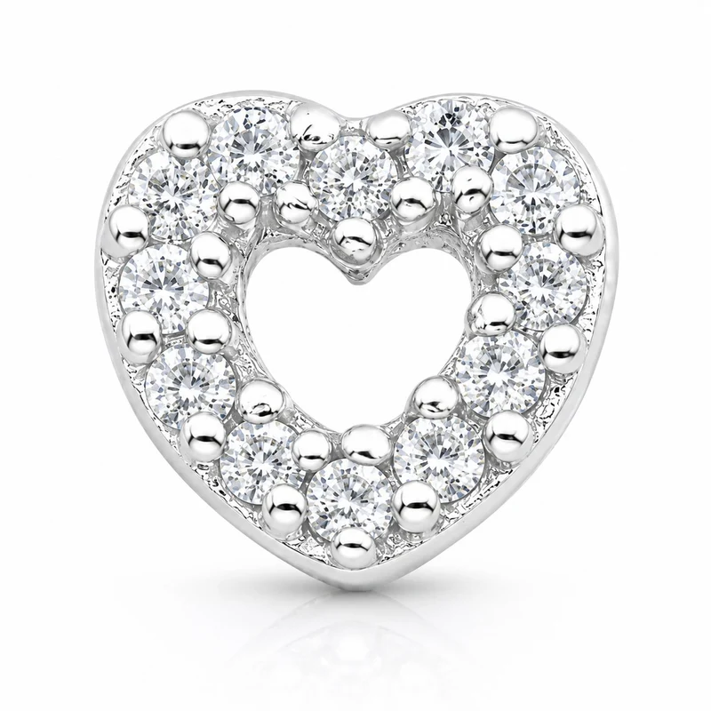 LUISIA® Ohrstecker "Herz mit Zirkonia" - 925 Sterling Silber