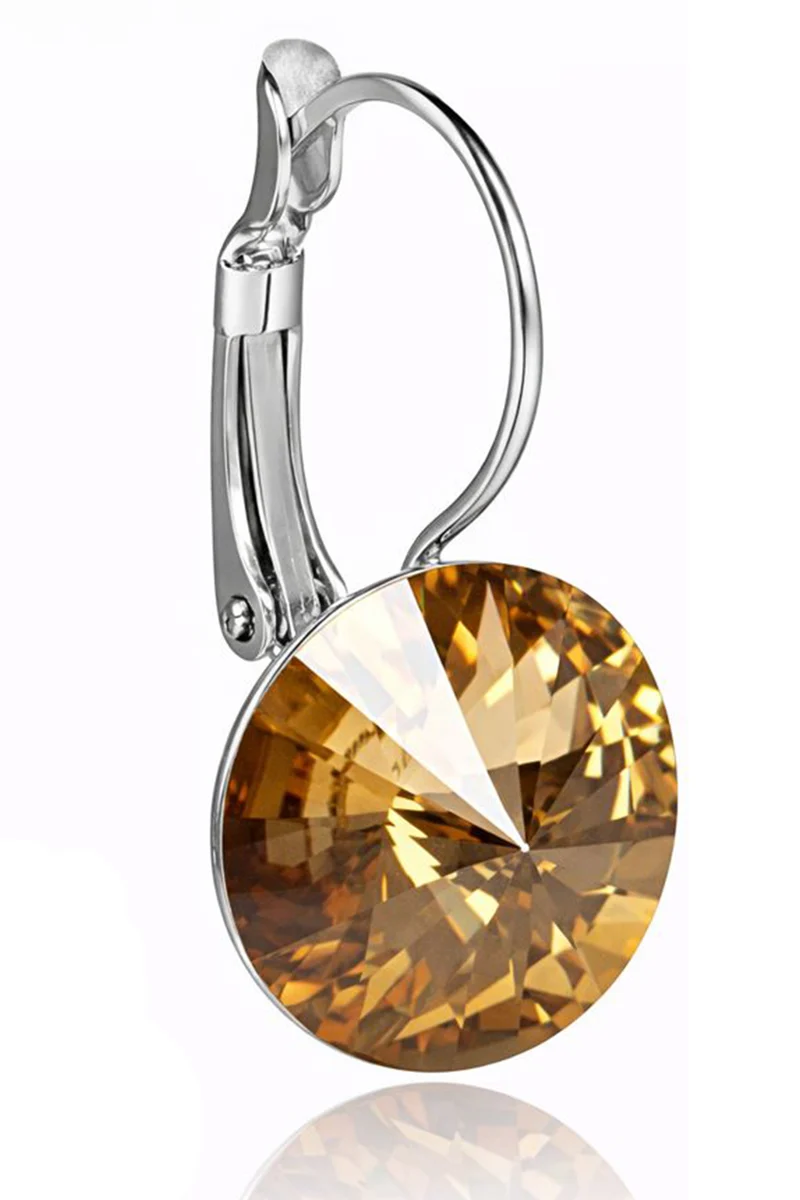 LUISIA® Ohrringe Rivoli mit Kristallen von Swarovski® 14 mm | Light Col. Topaz