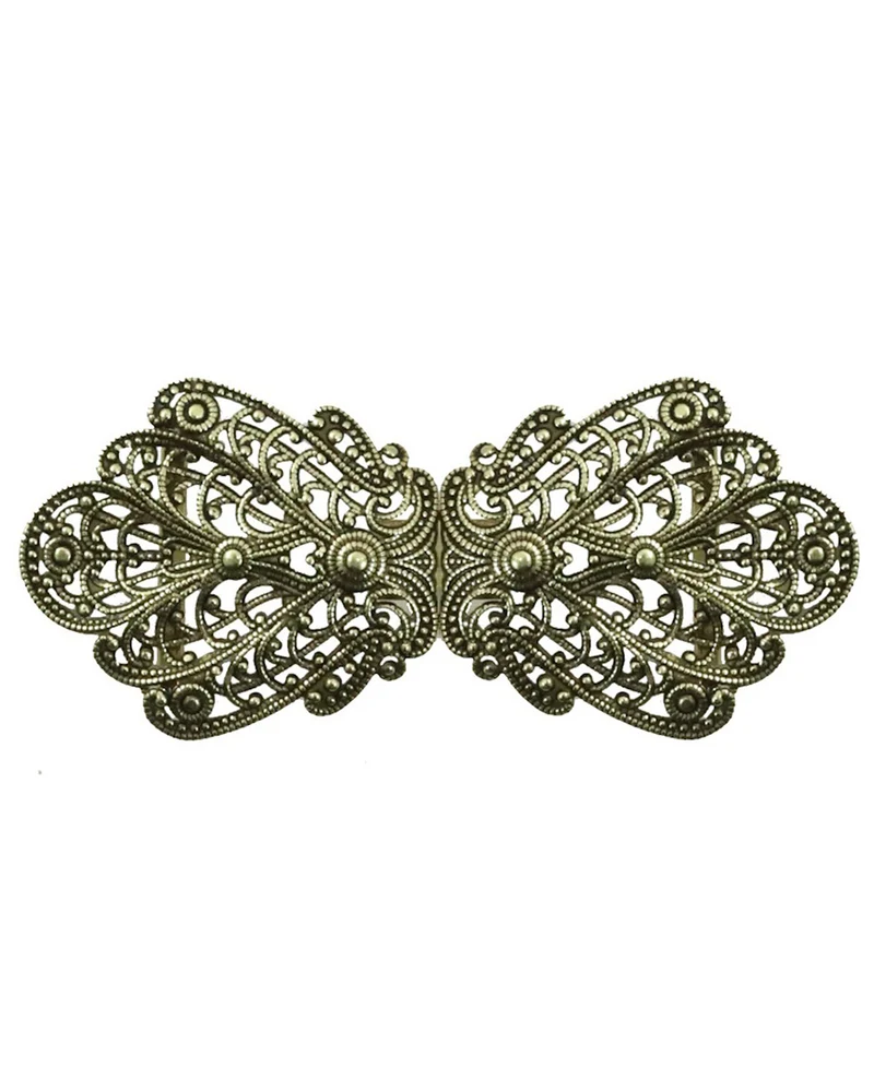Dirndlschürzenschließe "Alika" mit Ornamentmuster 51486 - Stegbreite 3 cm | Altgold