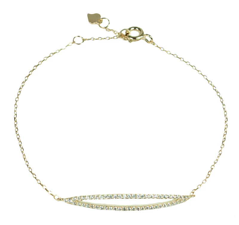 LUISIA Vergoldetes Damen Armband mit Strass - 925 Silber mit Zirkonia Spange