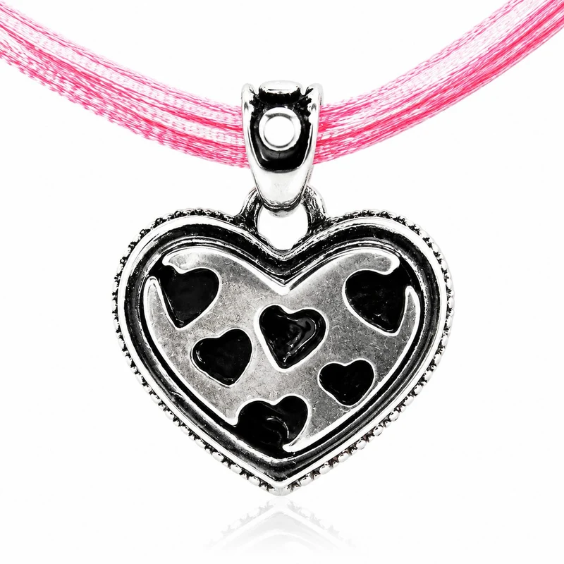 LUISIA® Kinder Halskette "Kariert mit Herz" mit Kristallen von Swarovski® | Rosa