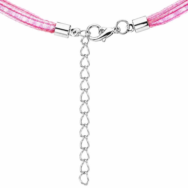 LUISIA® Kinder Halskette "Kariert mit Herz" mit Kristallen von Swarovski® | Rosa