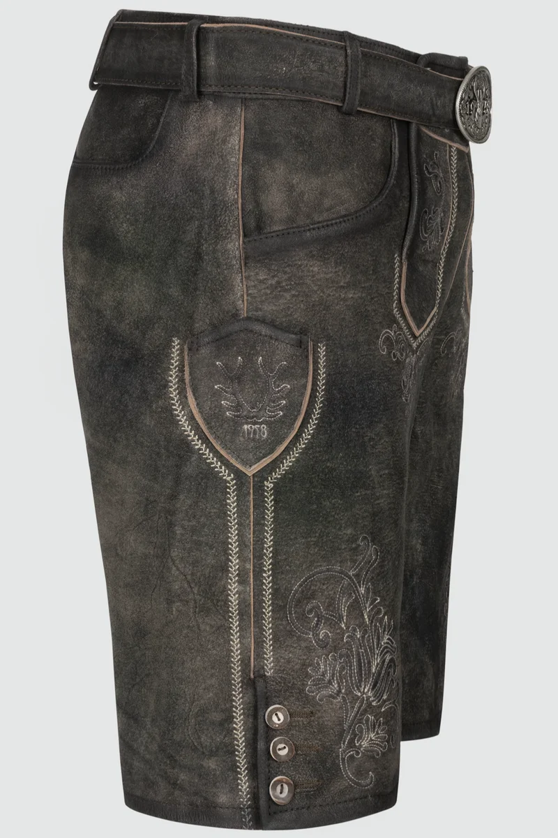 Herren Lederhose - ARIJUS % - Trachtenhose - Krüger Buam - 099610-000-0044 - mit Gürtel