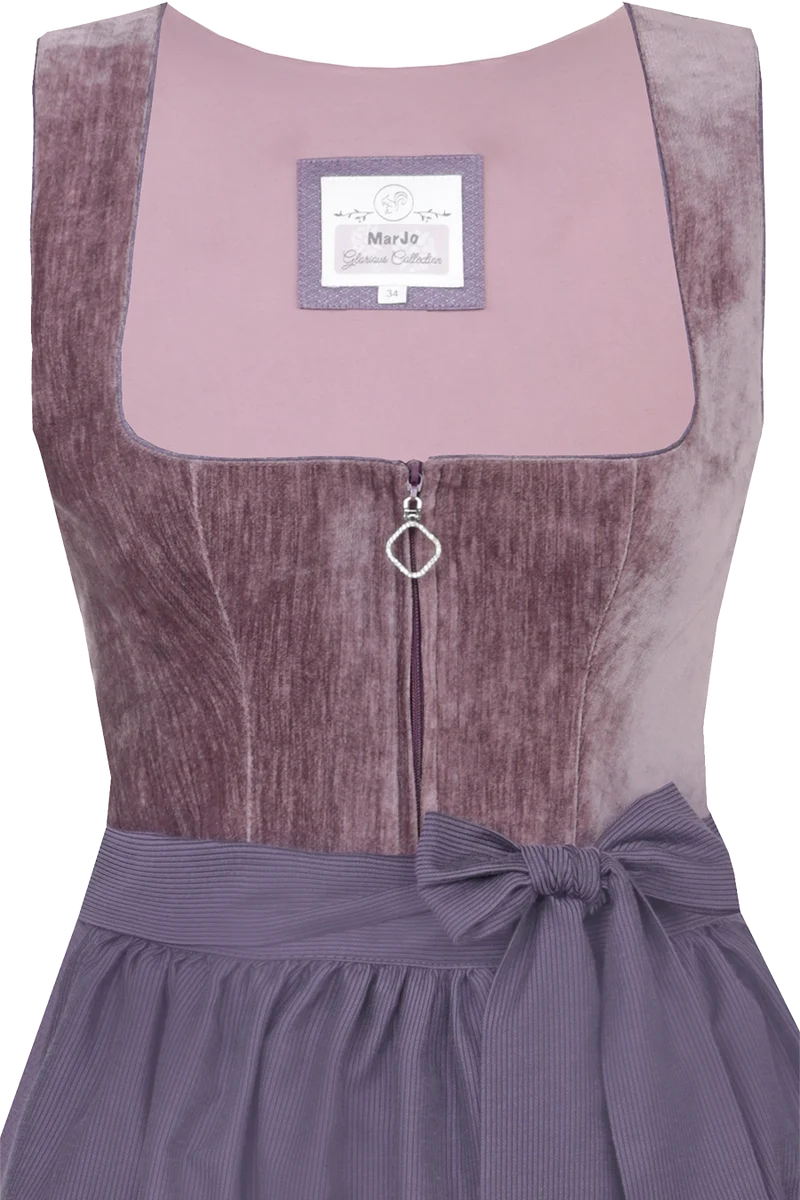 Midi-Dirndl mit Samtmieder Kirchham 70cm - pflaume