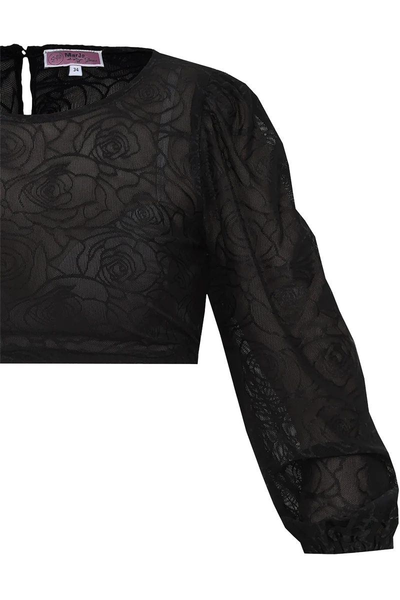 Dirndlbluse hochgeschlossen mit Stretchanteil