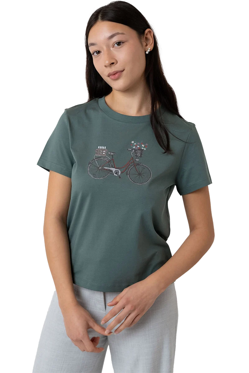 Damen T-Shirt mit Fahrraddruck 'Expresslieferdienst'