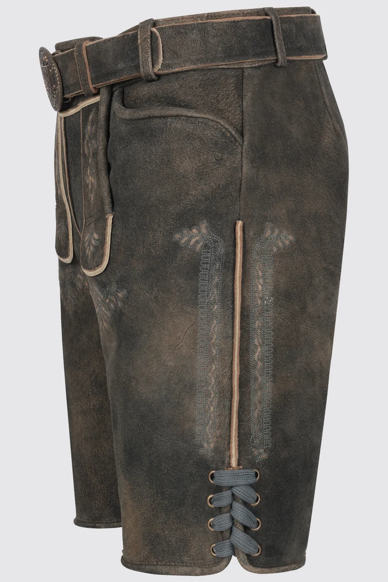 Herren Lederhose CURTIS mit Gürtel % - Krüger Buam - 962870-000-0076