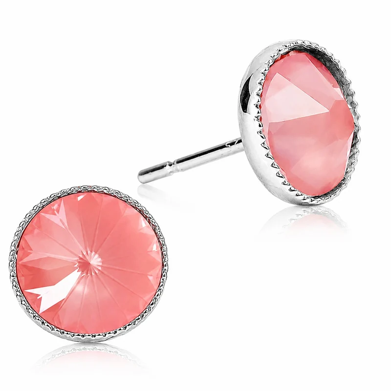 LUISIA® Solitär Ohrstecker "Joy" mit Kristallen von Swarovski® | Matt Flamingo