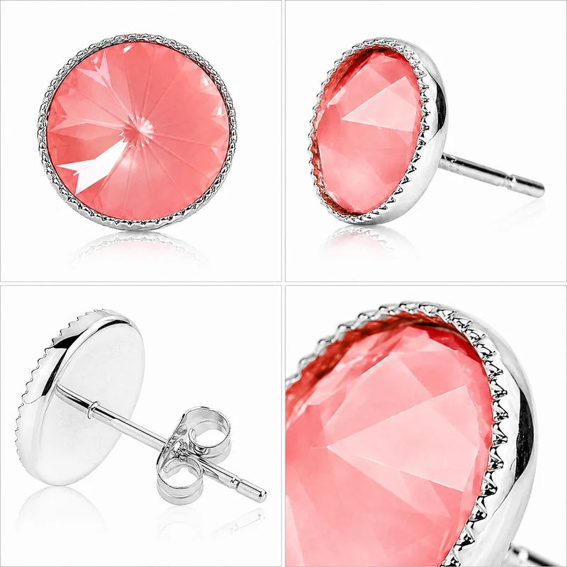LUISIA® Solitär Ohrstecker "Joy" mit Kristallen von Swarovski® | Matt Flamingo