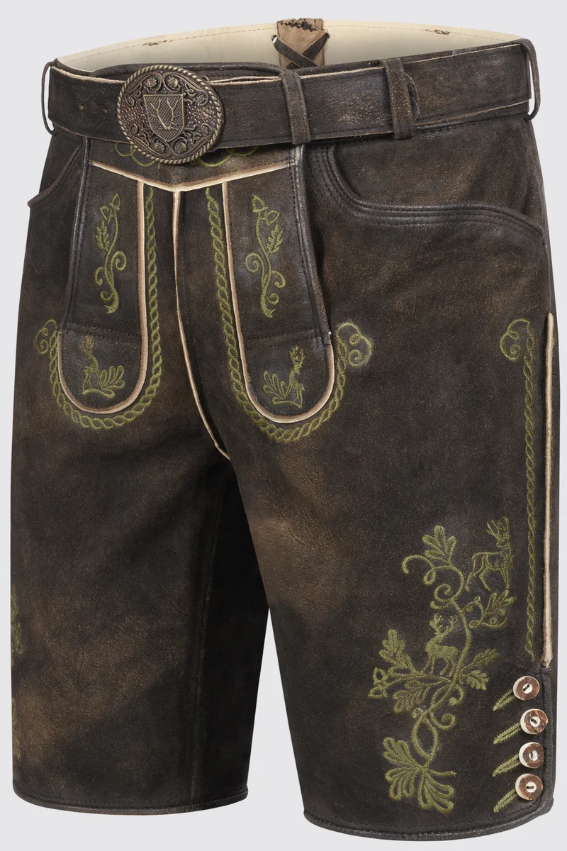 Herren Lederhose MILIAN mit Gürtel - Krüger Buam - 965070-000-0076