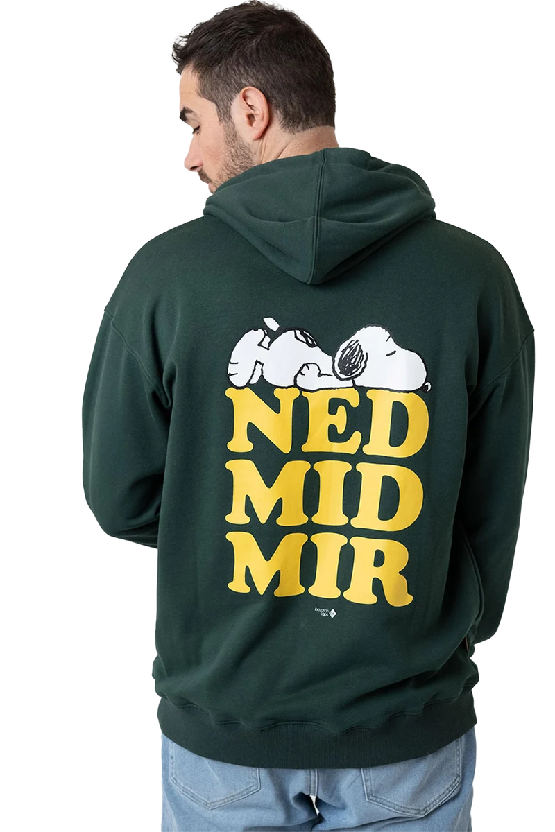 Unisex Hoodie mit Peanuts Stickerei und Druck 'Ned mit mir'