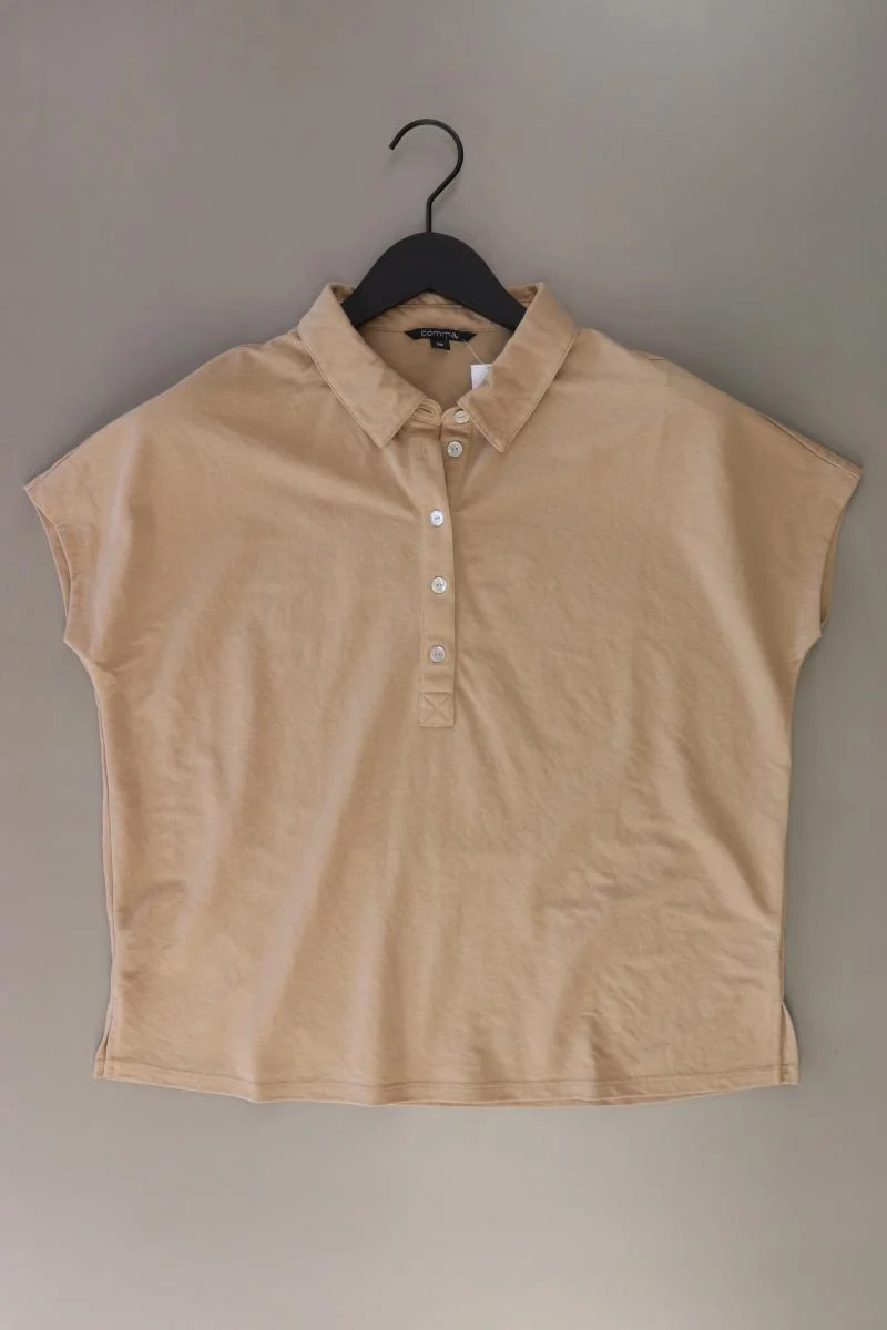 comma, Poloshirt Gr. 36 Kurzarm braun aus Viskose