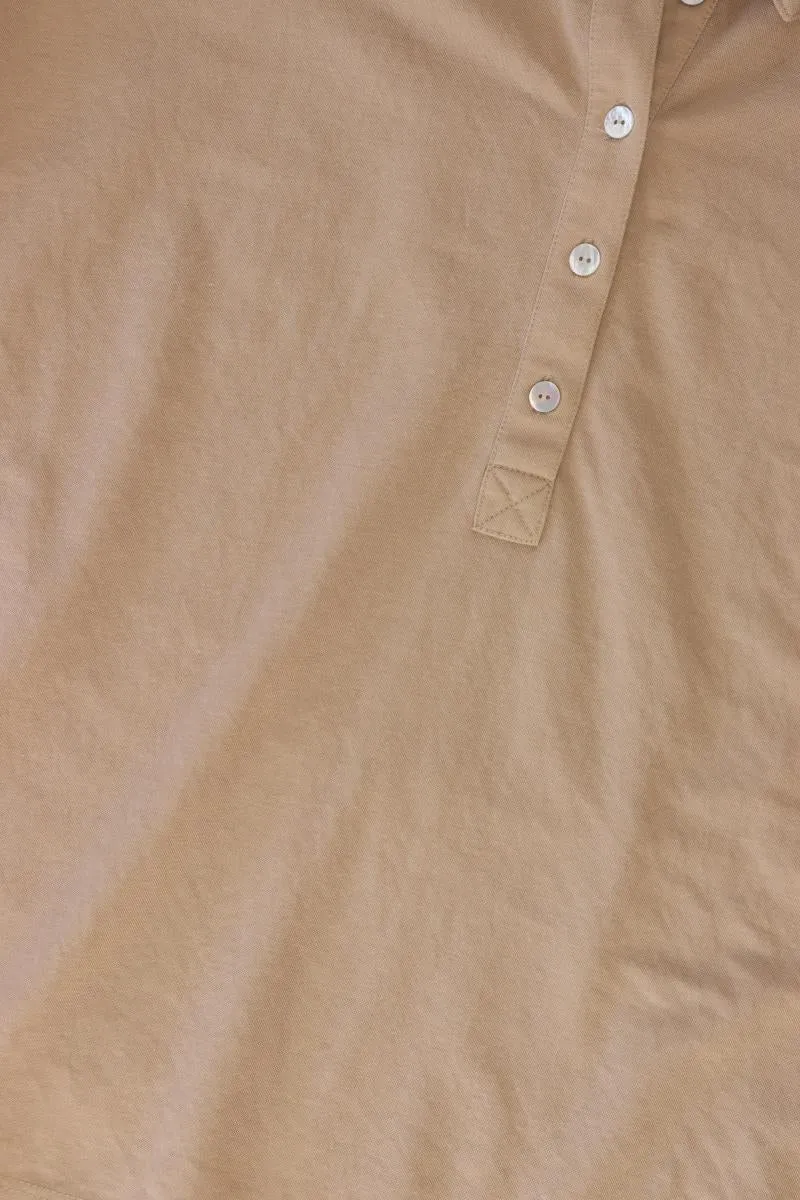 comma, Poloshirt Gr. 36 Kurzarm braun aus Viskose