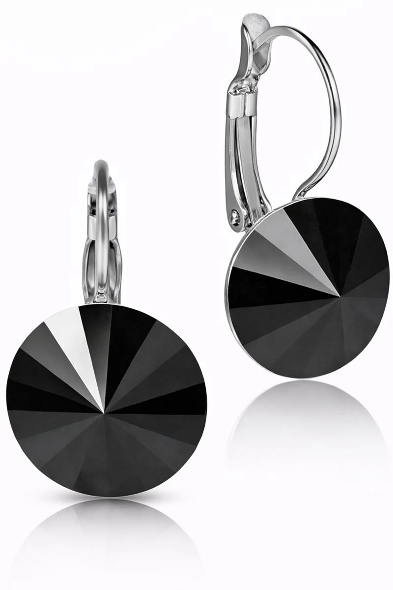 LUISIA® Ohrringe Rivoli mit Kristallen von Swarovski® 14 mm | Jet