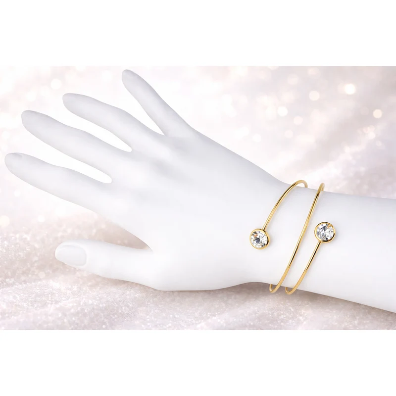 LUISIA® Spiral Armreif "Fjella" mit zwei Premium Kristallen - Silber / Lotus Pink Delite