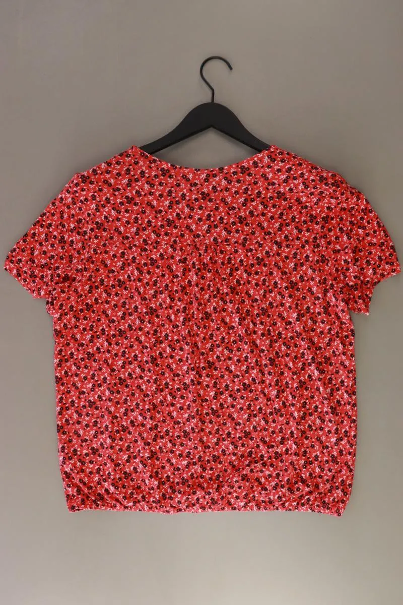 Gina Laura Printshirt Gr. L mit Blumenmuster Kurzarm rot aus Viskose