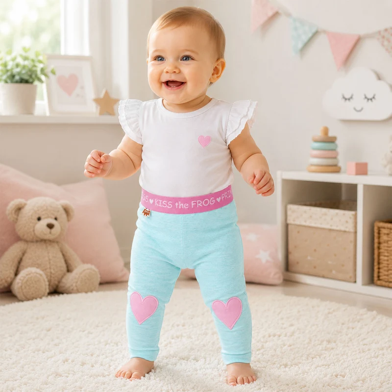 BONDI Baby Kinder Leggings "Herzen" 86576 - Mint | Mädchen Hose