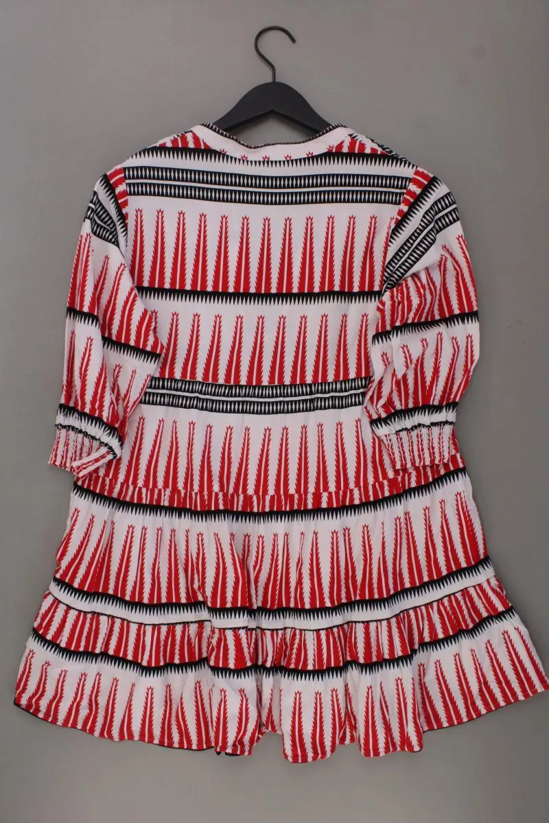 Only Midikleid Gr. 38 geometrisches Muster 3/4 Ärmel rot aus Baumwolle