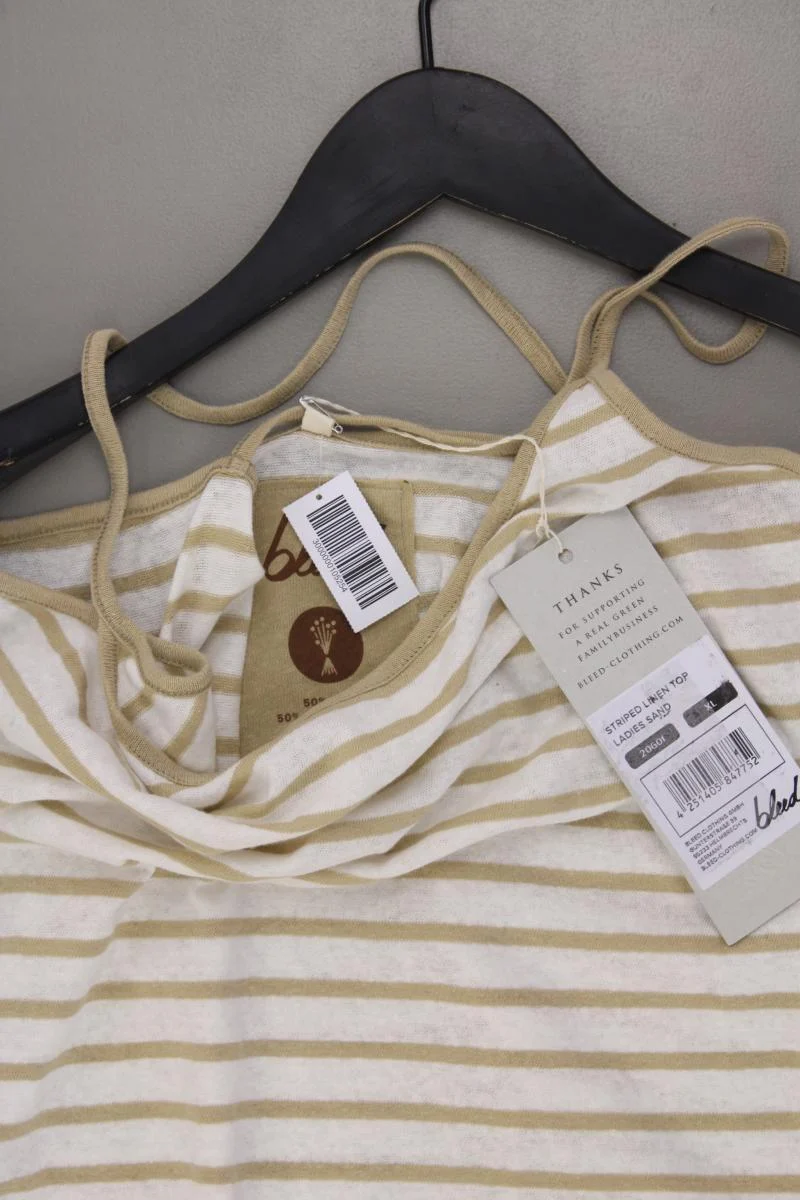 bleed Spaghetti-Top Gr. XL gestreift neu mit Etikett braun aus Baumwolle
