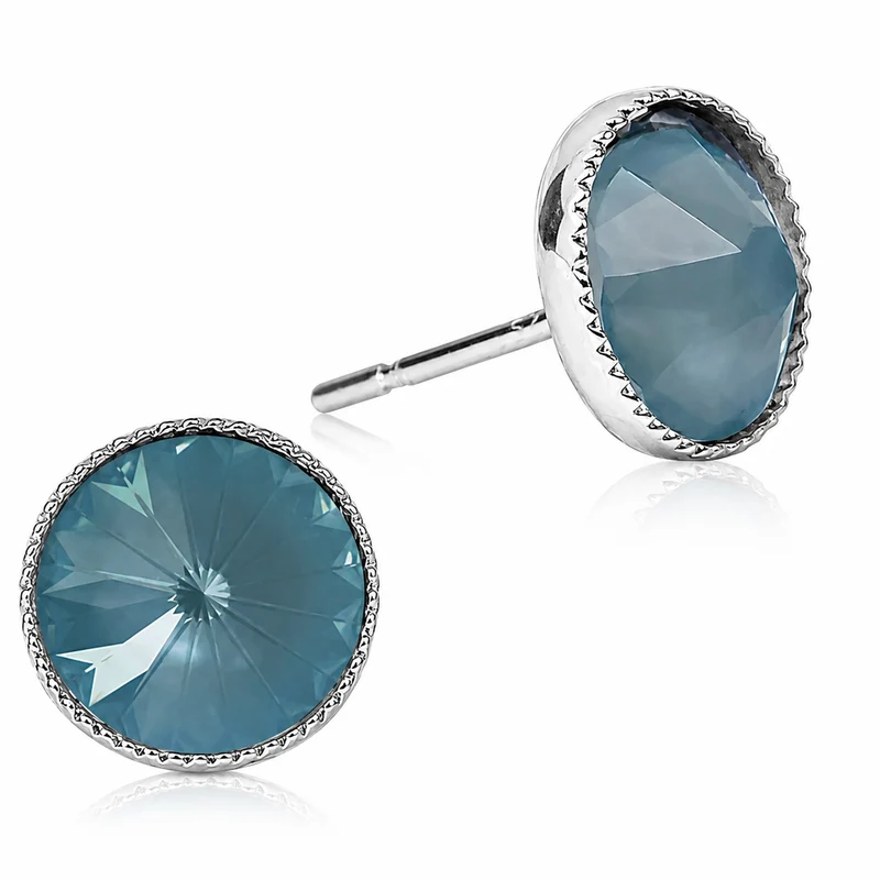 LUISIA® Solitär Ohrstecker "Joy" mit Kristallen von Swarovski® | Matt Denim