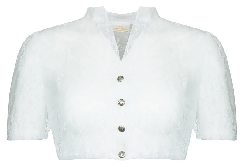Pierre Marcel Transparente Damen Dirndlbluse Hailey aus Spitze - Weiß