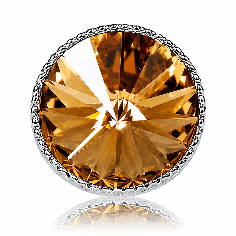 LUISIA® Solitär Ohrstecker "Joy" mit Kristallen von Swarovski® | Light Col. Topaz