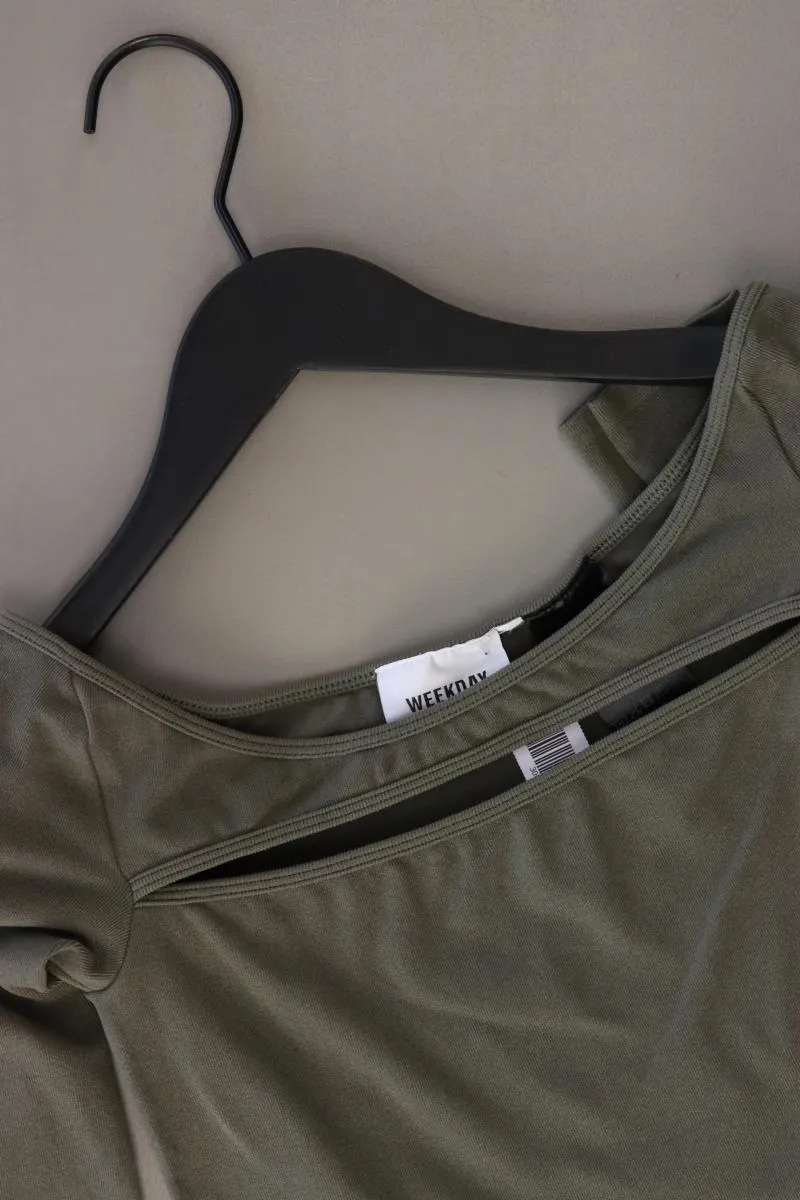 Weekday Cropped Shirt Gr. XS Langarm olivgrün aus Polyamid