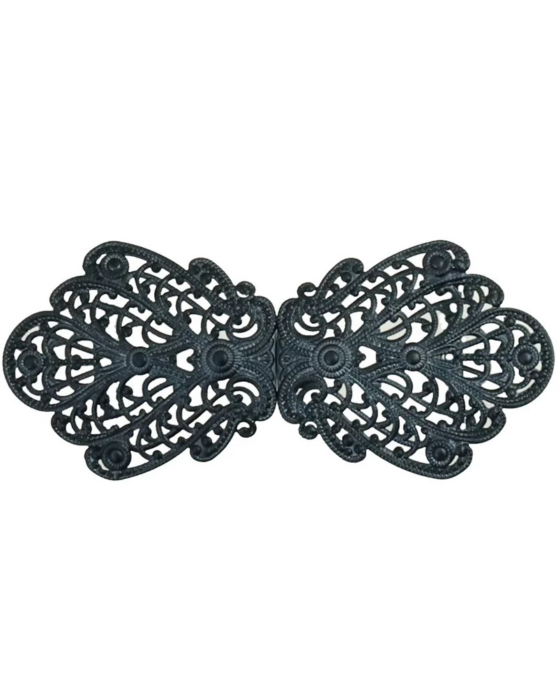Dirndlschürzenschließe "Alika" mit Ornamentmuster 51486 - Stegbreite 3 cm | Anthrazit