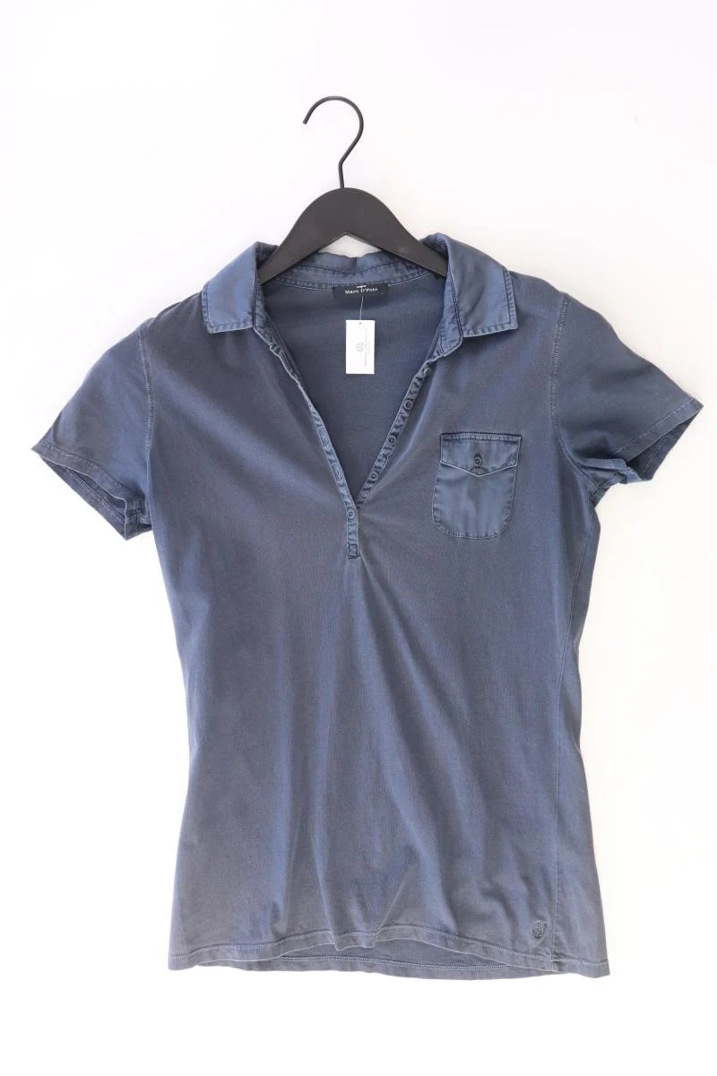 Marc O'Polo Poloshirt Gr. S Kurzarm blau aus Baumwolle