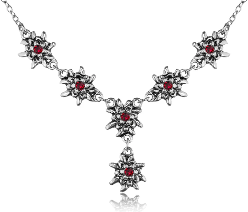 LUISIA® Edelweiß Collier "Emilia" mit Premium Kristallen | Siam / Dunkelrot