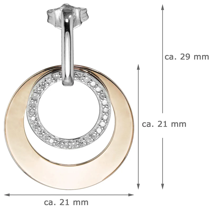 LUISIA Ohrhänger "Doppel Ring" in Roségold 79225 | 925 Silber Ohrringe