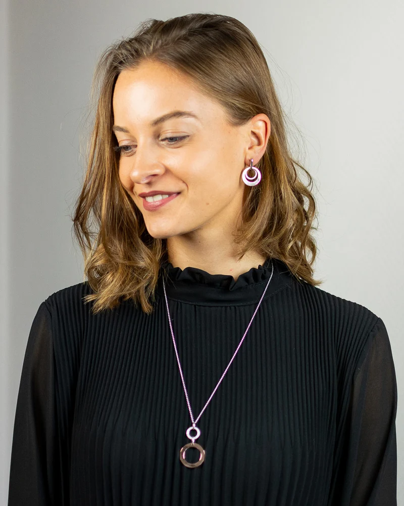LUISIA Ohrhänger "Doppel Ring" in Roségold 79225 | 925 Silber Ohrringe