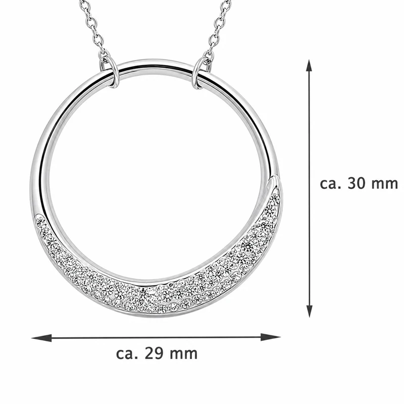 LUISIA® Halskette mit Strass Anhänger | Edelstahl 50cm Länge