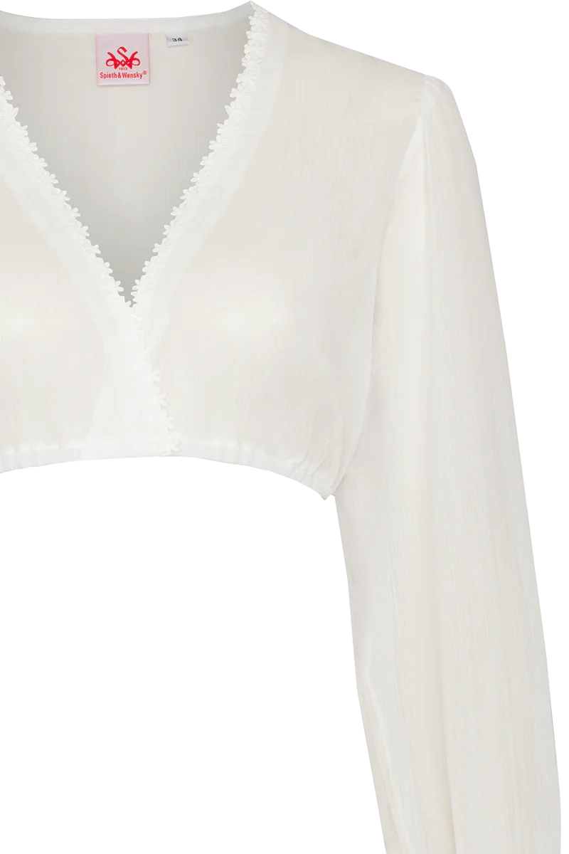 Dirndlbluse transparent mit weiten langen Ärmeln