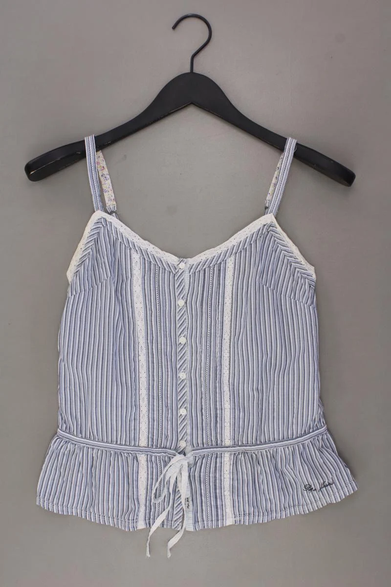 Pepe Jeans Spaghetti-Top Gr. XS gestreift blau aus Baumwolle