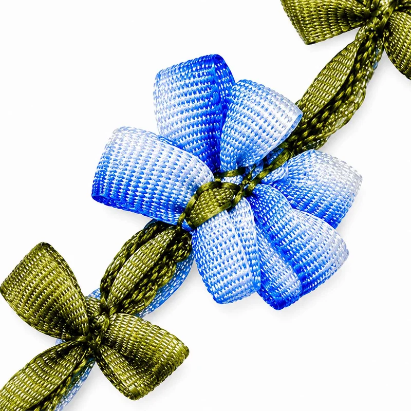 LUISIA® Stoffblütencollier "Seraphine" Kropfband mit Edelweiß 48365 | Blau