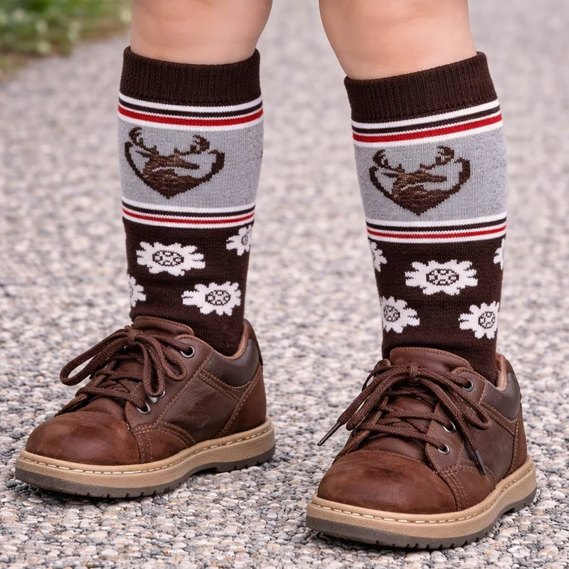 BONDI Baby Kniestrümpfe "Hirsch" 91730 | Grau - Socken